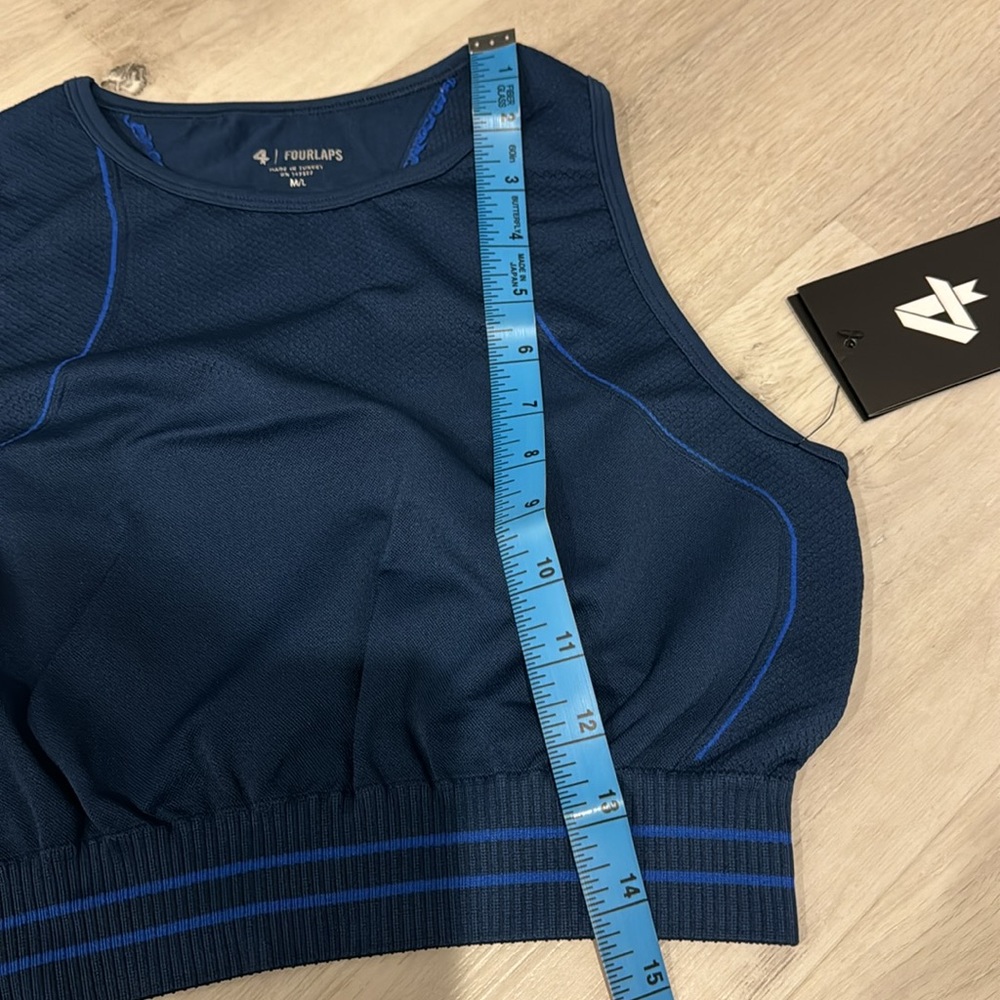 Fourlaps NWT Breathe Seamless Bra Midnight: Azure in M/L - Picture 8 of 8